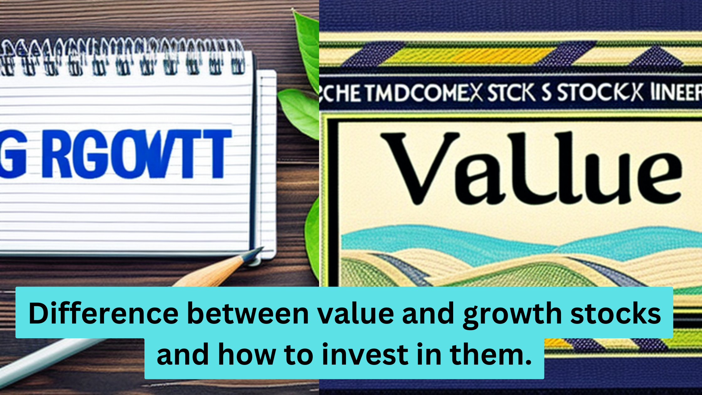 Difference between value and growth stocks and how to invest in them.