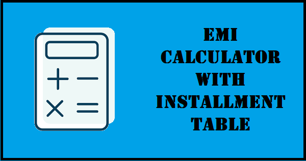 emi table with amortization table with slider