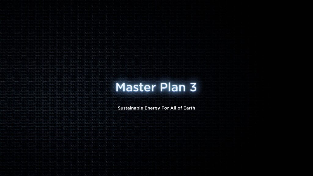 Tesla Master Plan 3 on Investor Day Elon Musk